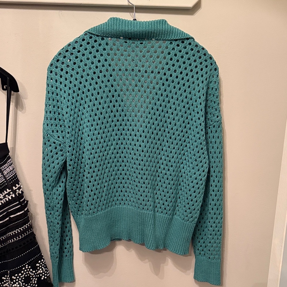 Beach Riot Turquoise V-Neck Sweater - Picture 5 of 7